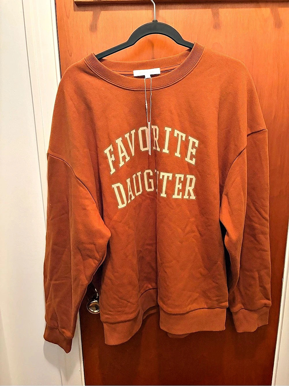 Favorite Daughter Graphic Crewneck Sweatshirt Orange